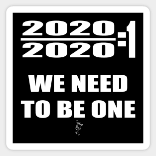 2020 DIVIDED BY 2020 = 1 by Swoot Sticker